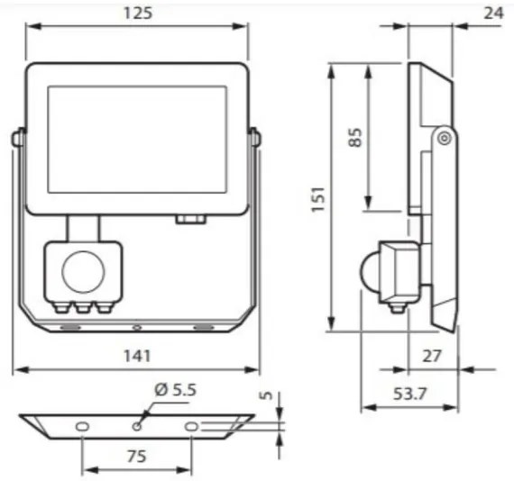 Philips DECOFLOOD LED reflektor 20W 230V s pohybovým senzorem IP65
