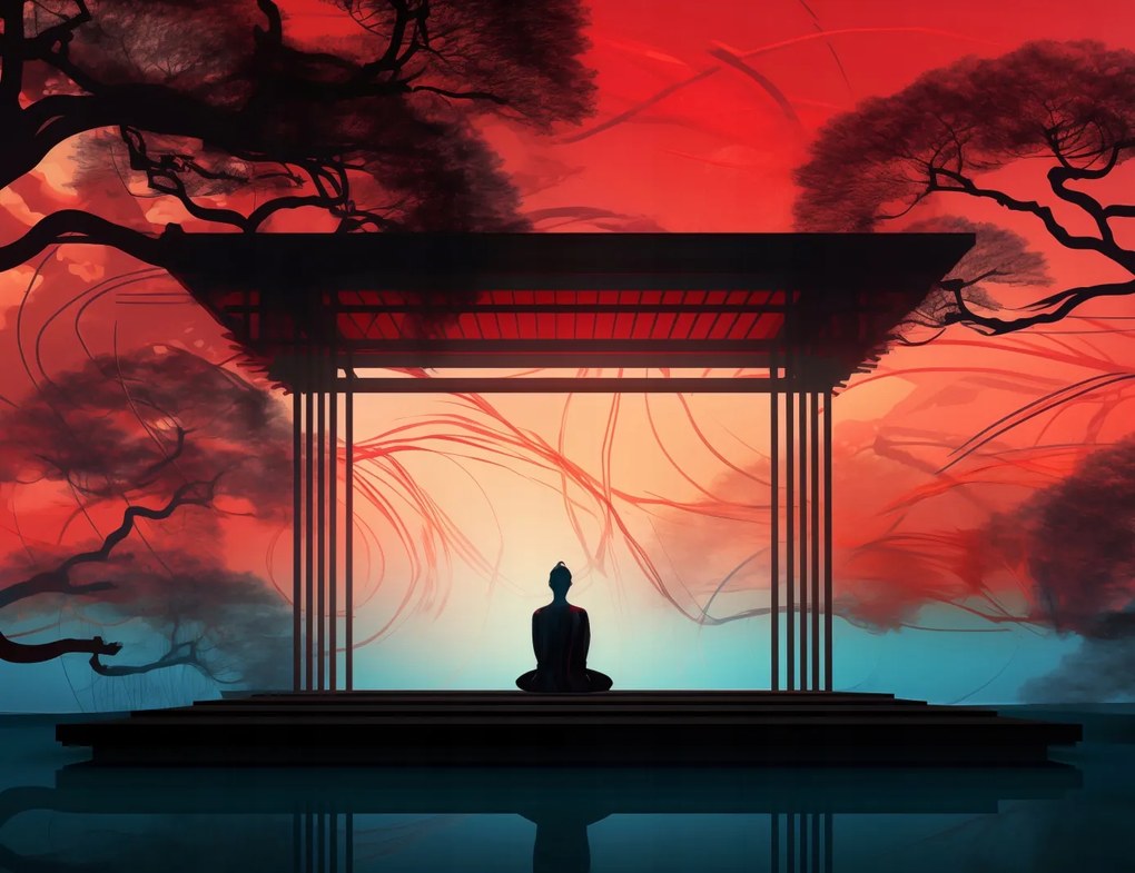 Poszter 65x50cm Meditáció lótusz pózban