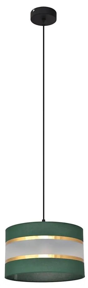 Csillár zsinóron HELEN 1xE27/15W/230V átm. 25 cm zöld/arany