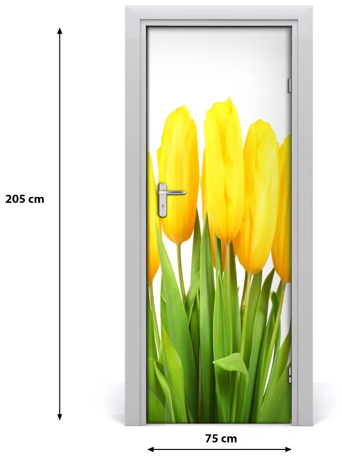 Ajtó tapéta sárga tulipánok 75x205 cm