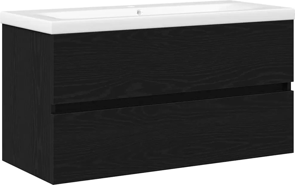 vidaXL Fürdőszobai mosdószekrény Fekete tölgy 80 x 39 x 62 cm Faanyag