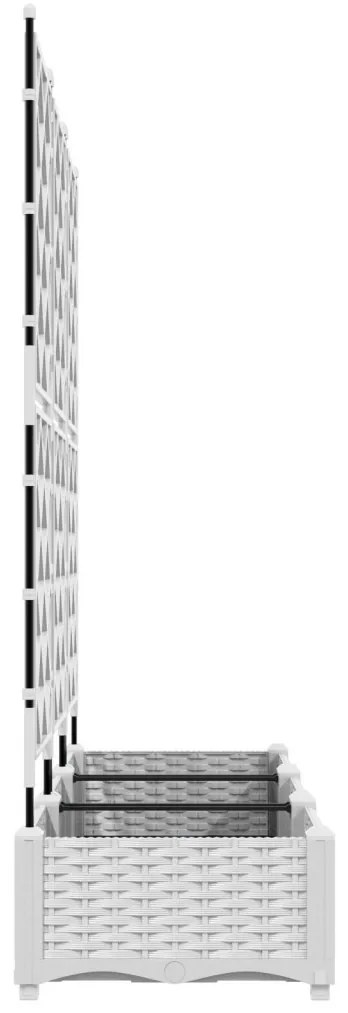 Kerti Virágcserép Rácsozattal 3 db Fehér 120x40x125.5 cm