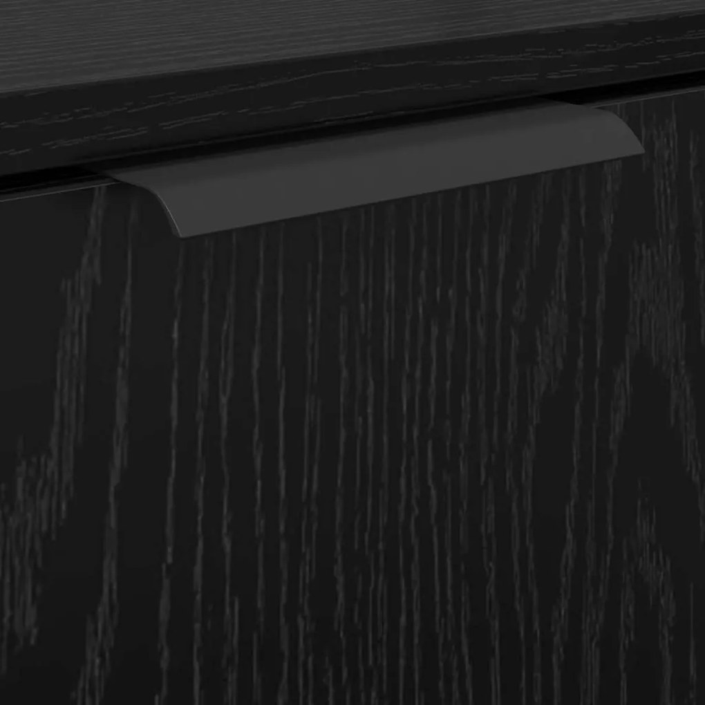 vidaXL Fürdőszobai Szekrény Szett polcokkal 2 pcs Fekete tölgy Faanyag