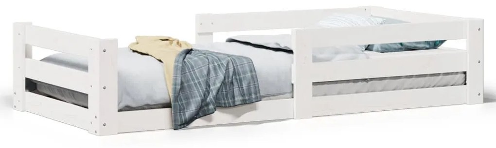 fehér tömör fenyőfa ágykeret matrac nélkül 70 x 140 cm