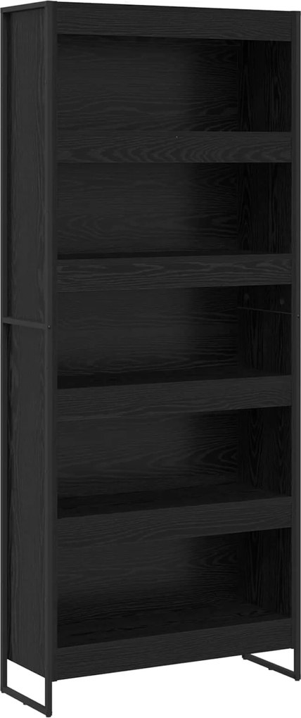 vidaXL Könyvespolc 2 pcs Fekete tölgy 80 x 30 x 155 cm Faanyag