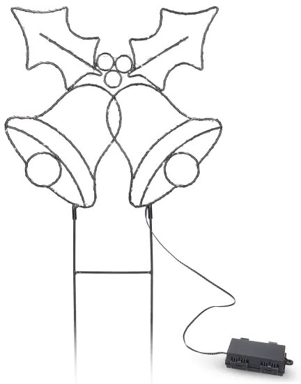 Brilagi - LED kültéri karácsonyi dekoráció LED/3xAA IP44 55x32 cm csengők