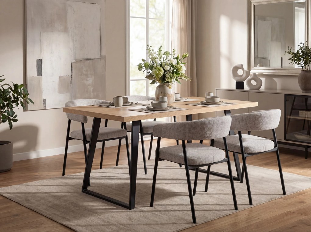 Étkezőszék KATANA fekete lábakkal, szürke