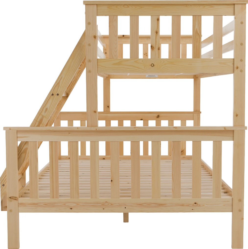 Kinyitható emeleteságy, természetes tűnyalábos fenyő, LUINI