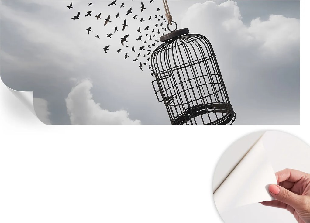 Öntapadós fali fotótapéta Hálószobába Repülő madarak 250x104 cm