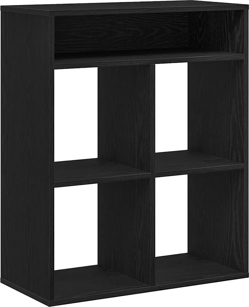 vidaXL könyvszekrény fekete 66x31x80 cm szerelt fa