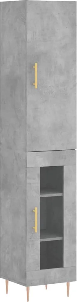 vidaXL betonszürke szerelt fa magasszekrény 34,5x34x180 cm