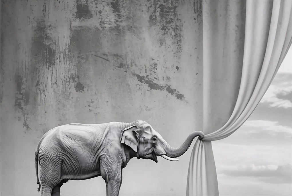 Fotótapéta Flizelina Dekoratív Irodai Szürreális elefánt 104x70 Ragasztó