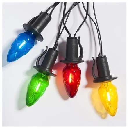 LED kültéri karácsonyi fényfüzér CONE FILAMENT 20xE10 19m színes/meleg fehér IP44