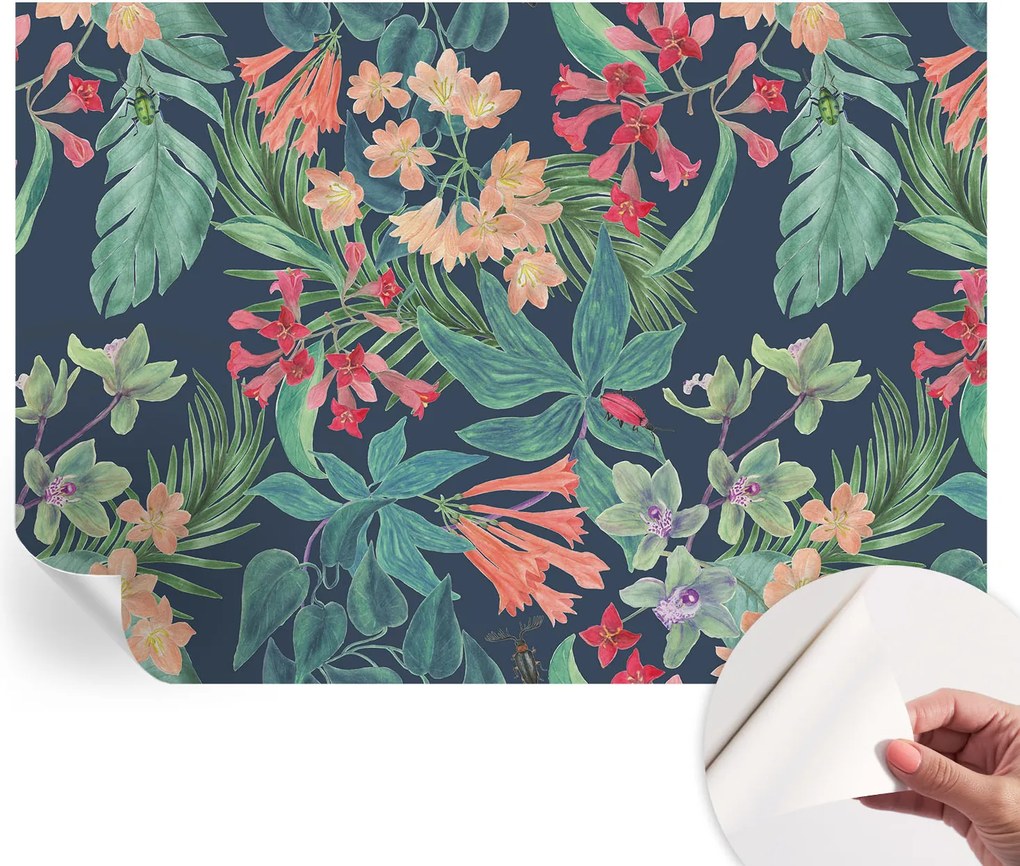 Matt öntapadós fotótapéta Falra Trópusi virágok 208x146 cm