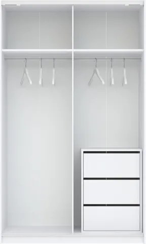 BERNO ruhásszekrény, 120 cm | Fehér + Kasmír