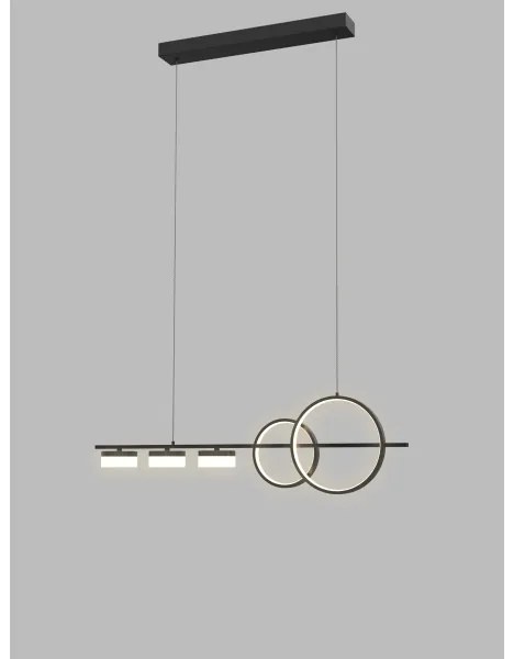 Wofi 7030-502 - LED Dimmelhető csillár zsinóron MESSINA LED/40W/230V fekete