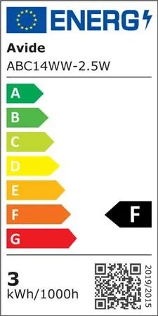LED izzó, E14, gyertya, 2,5W, 250lm, 3000K, AVIDE (AVLED028)