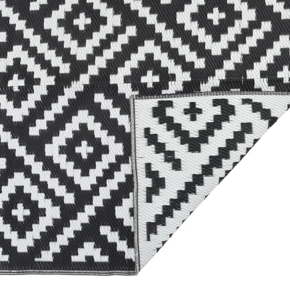 kültéri szőnyeg ARAKIL fehér és fekete 80x250 cm PP