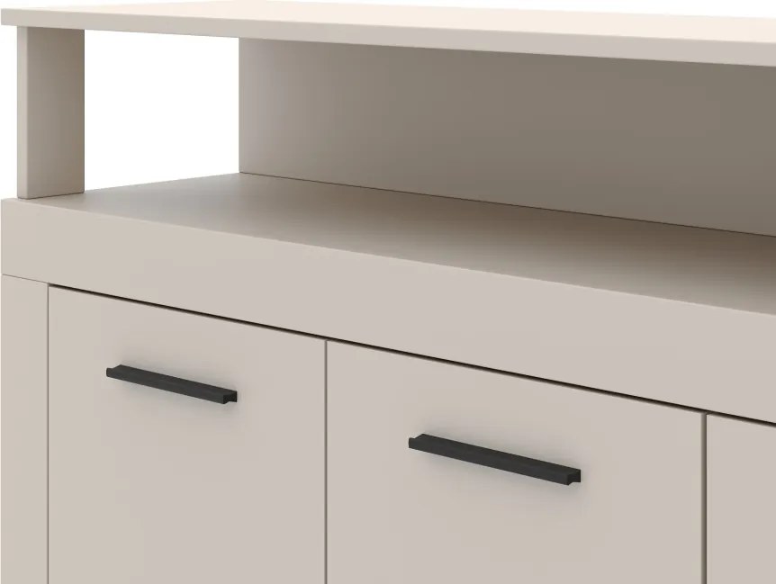Komód 4 ajtóval és 4 fiókkal kasmír színben – XXL LUNA