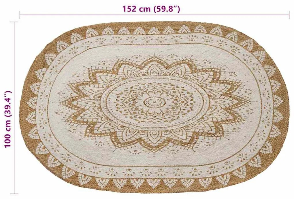 Szőnyeg Barna 100 x 152 cm Juta