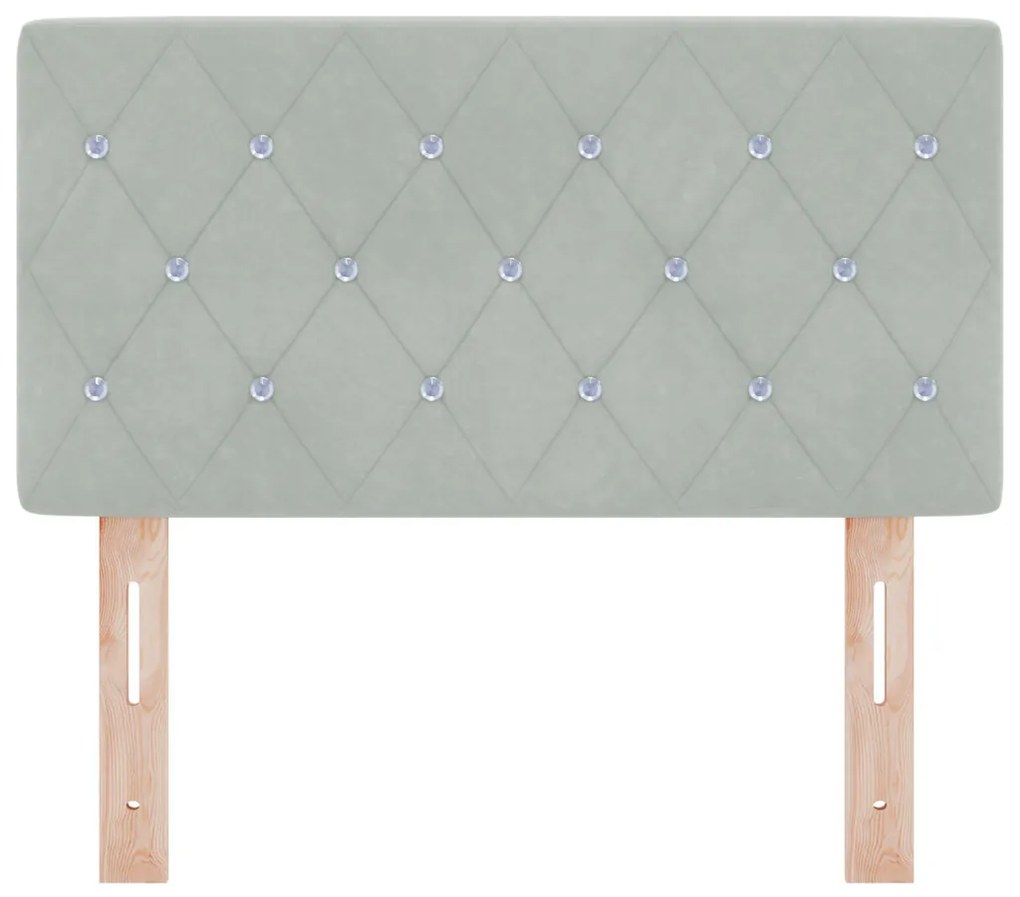 LED Fejtámla LED -es lámpákkal Világosszürke 80 cm Bársony