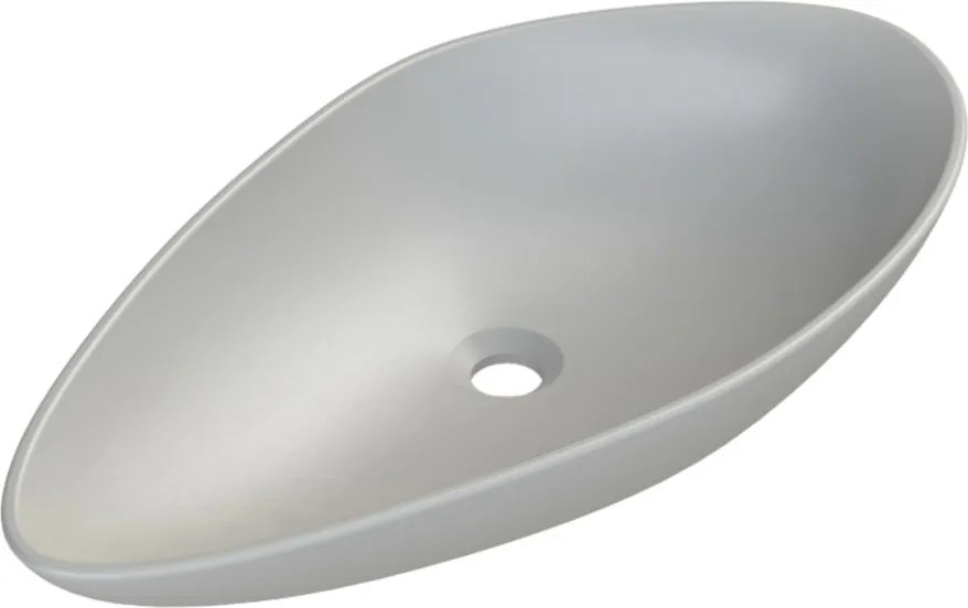 CeraStyle OLIVE - PULTRA ültethető - Top Counter - porcelán mosdó - MATT SZÜRKE - 75 x 38 cm