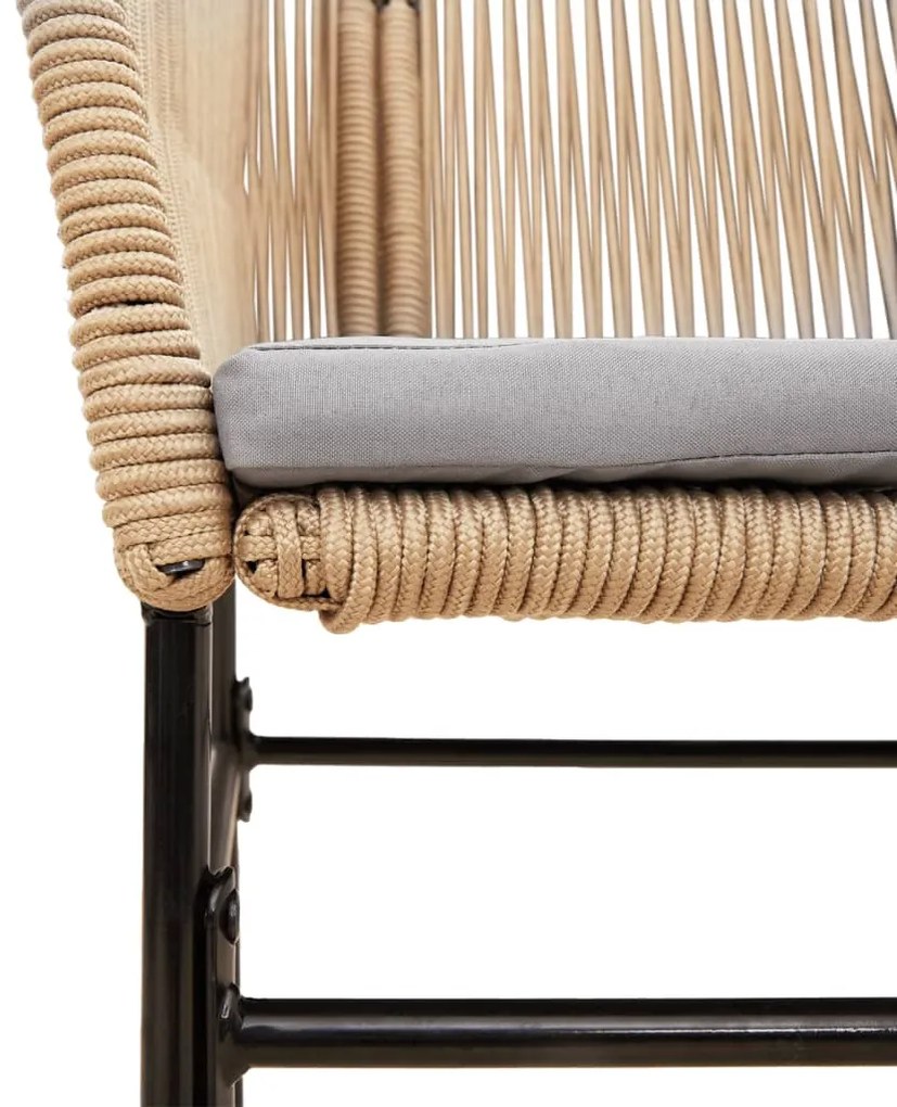 2 db barna polyrattan kerti szék párnákkal