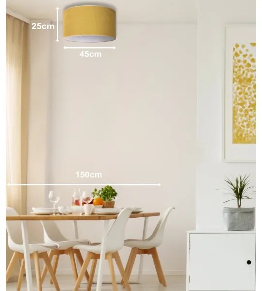 Duolla - Mennyezeti lámpa BRISTOL 1xE27/15W/230V á. 45 cm sárga/fehér