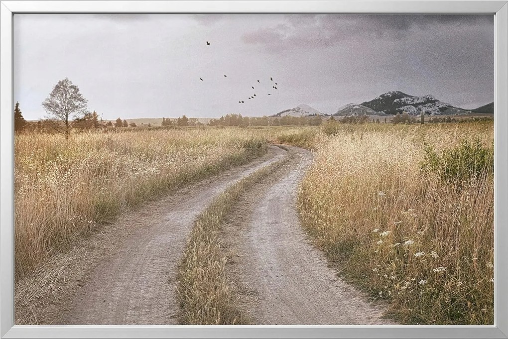 Ikea Bjorksta Vászonkép kerettel, Görbe falusi út, 118x78 cm