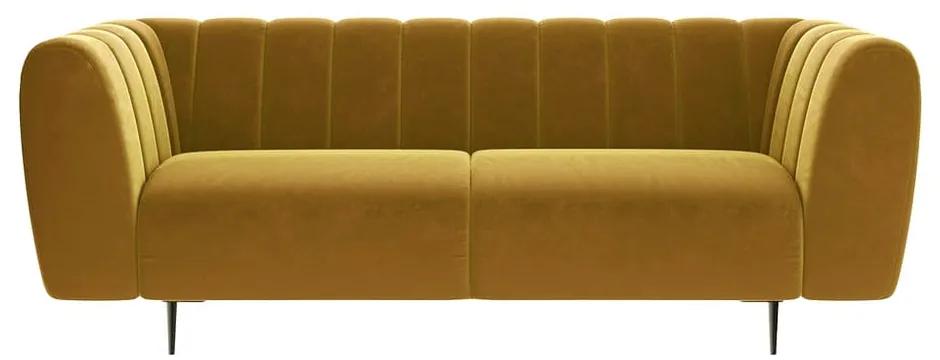 Shel mézsárga bársony kanapé , 210 cm - Ghado
