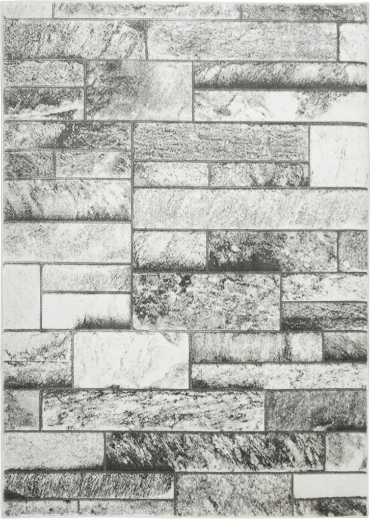 140x190 cm Szürke Krém Fényes Szőnyeg Téglalap Alakú