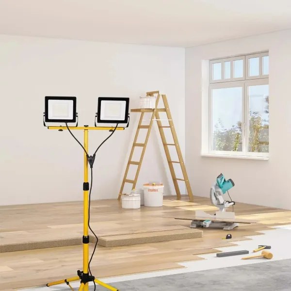 LED reflektor állvánnyal 2xLED/50W/230V 6500K IP65 sárga