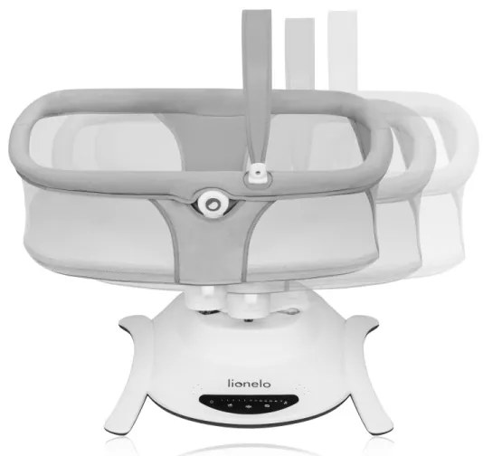 Lionelo - 2 az 1-ben baba ringató zenével BELLA Grey Concrete + távirányító