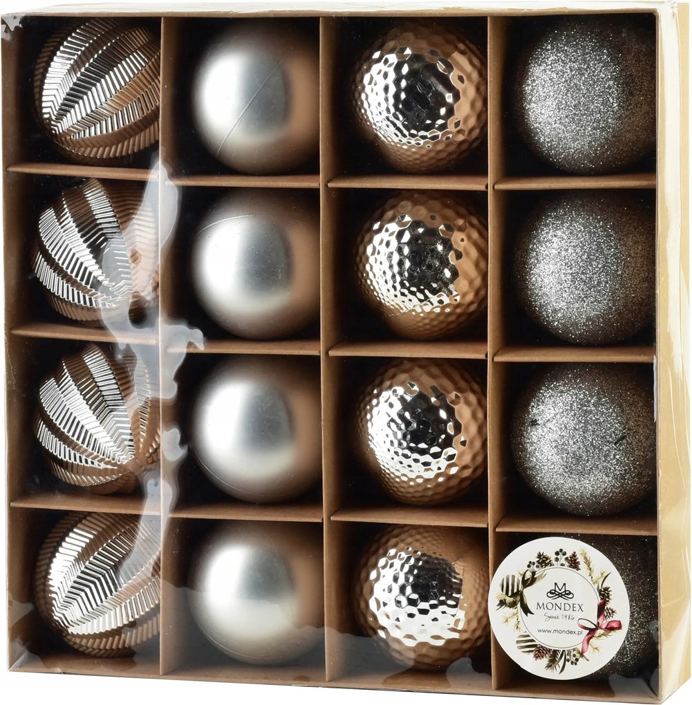 16 darabos karácsonyi lombik Luca ezüst szett