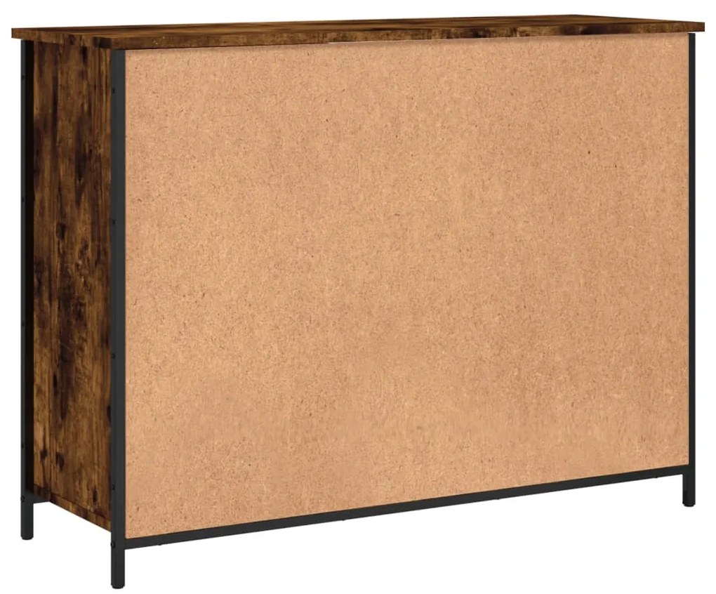 füstös tölgyszínű szerelt fa tálalószekrény 100 x 35 x 75 cm