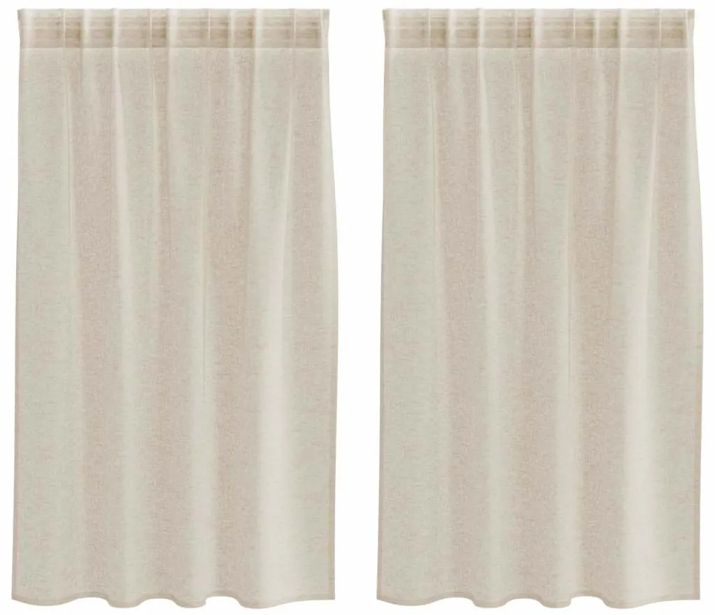 Függönyök függönyökkel 2 pcs Homokszín 140x140cm Poliészter