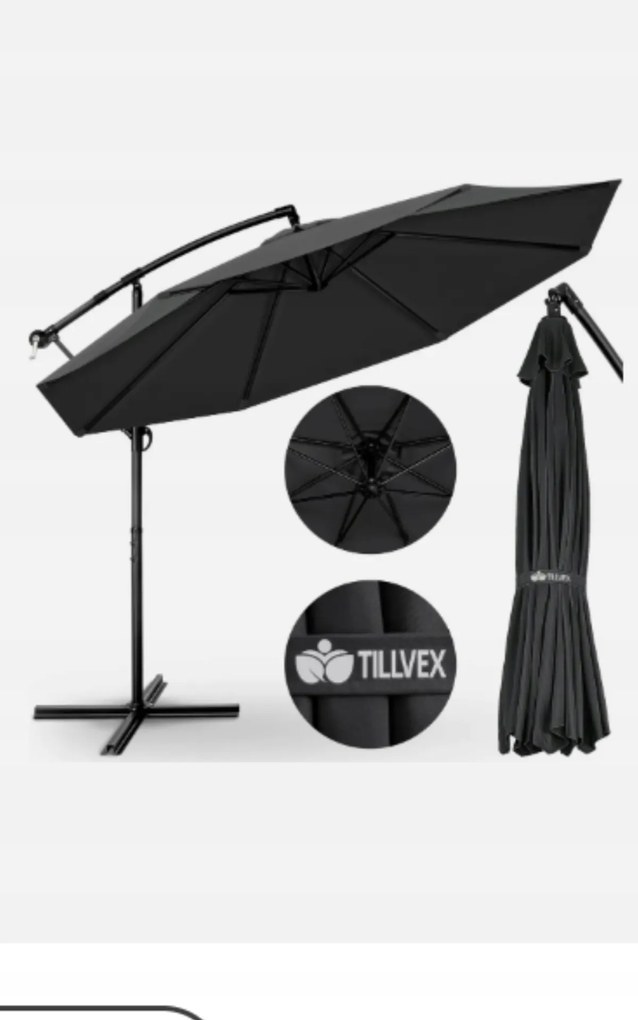 Kerti Napernyő alumínium antracit 300cm Tillvex