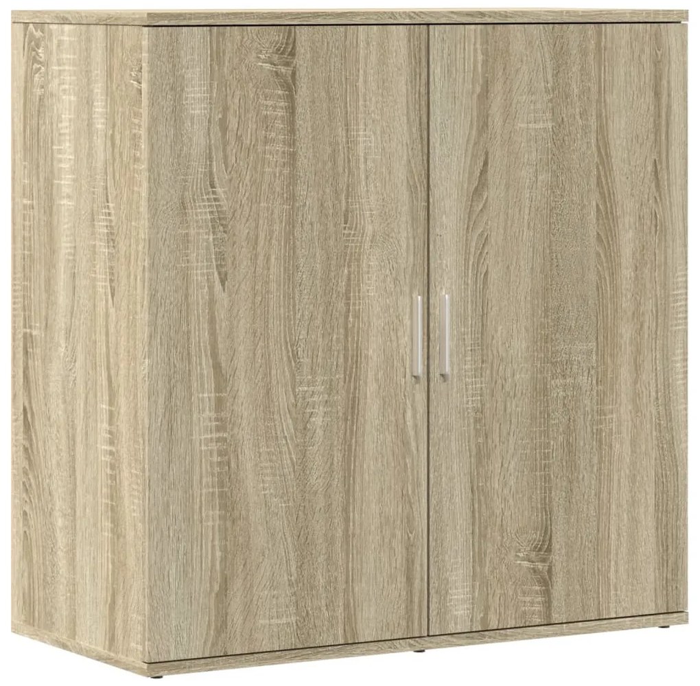 2 db sonoma tölgy színű szerelt fa tálalóasztal 79 x 38 x 80 cm