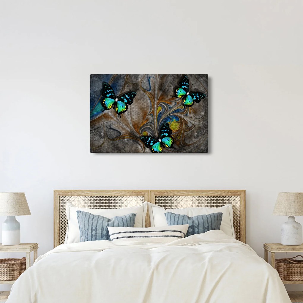 Kép - fényes pillangók képben (90x60 cm)