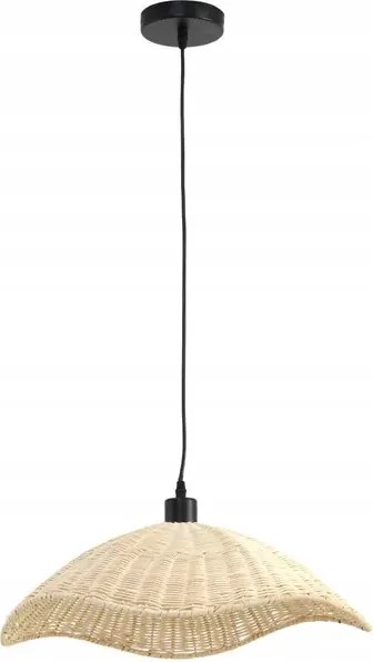 Krémszínű mennyezeti lámpa rattan lámpabúrával 50 cm Cora Geese