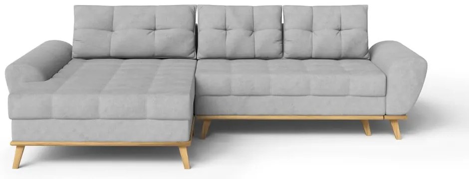 Világosszürke kinyitható sarokkanapé (bal oldali) Balitco – Ropez