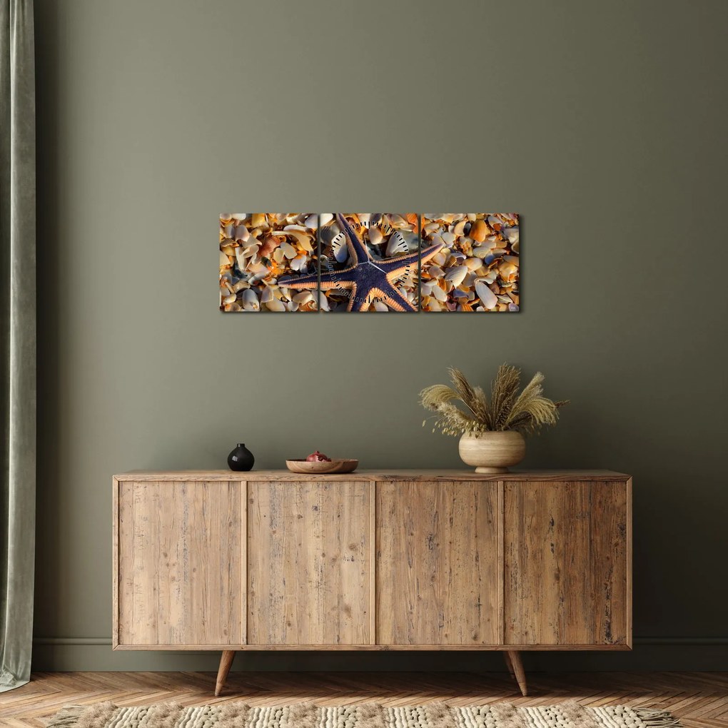 Egy tengeri csillag képe (órával) (90x30 cm)
