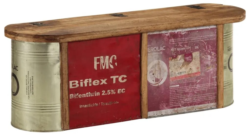 vidaXL tömör újrahasznosított fa tárolópad/tálaló 120 x 30 x 40 cm