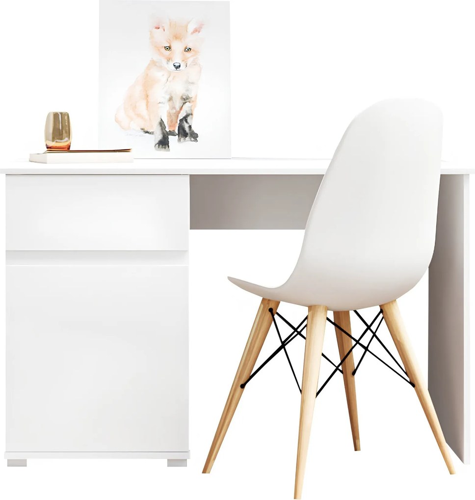 Számítógépasztal 1D1S/120, fehér fényes, LINDY