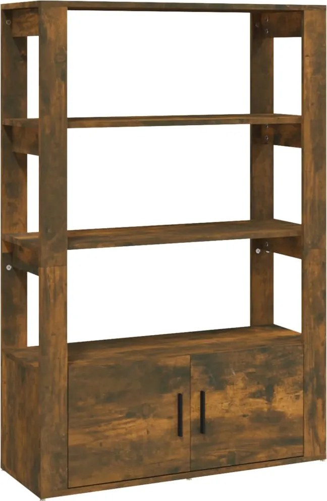 vidaXL füstös tölgy színű szerelt fa tálalószekrény 80x30x119,5 cm