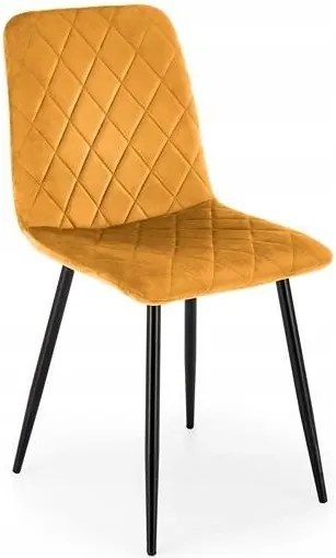 Kárpitozott szék varrásokkal K-525 asztalhoz Halmar Mustársárga
