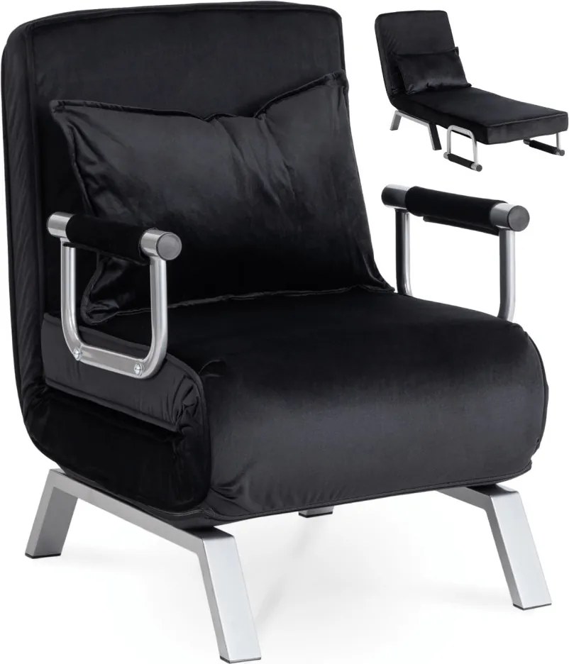 FOTEL BART Czarny Welurowy