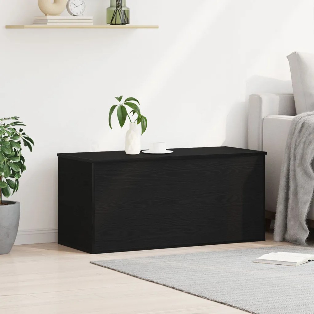 Tárolódoboz Fedéllel Fekete Tölgy 100x42x46 cm Mérnöki Fa