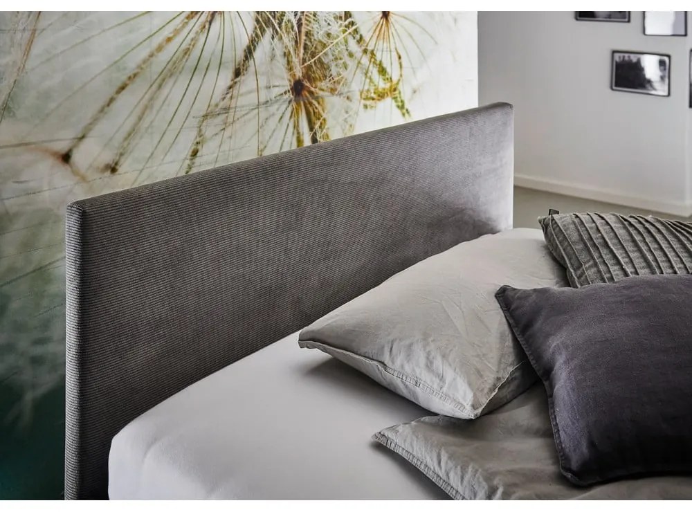 Antracitszürke kárpitozott ágyneműtartós gyerekágy ágyráccsal 120x200 cm Cool – Meise Möbel