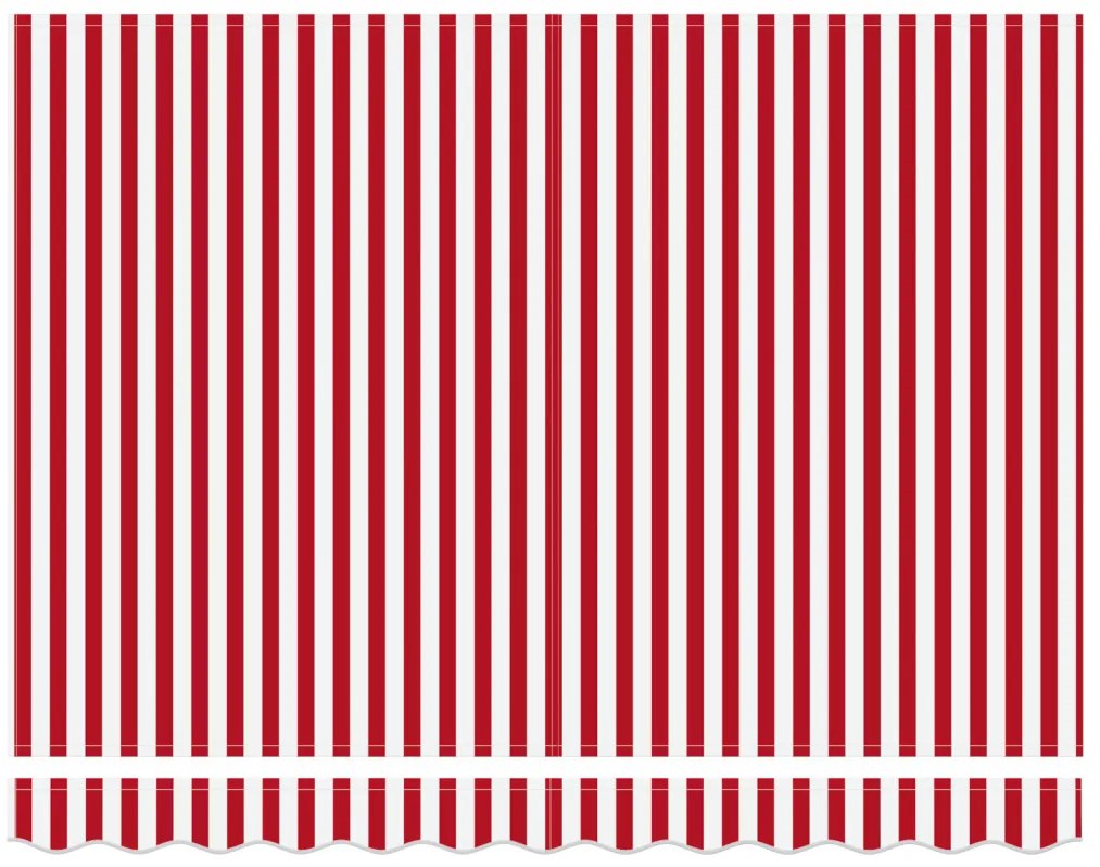 Automatikus Behúzható Napernyő Piros és fehér 350x200 cm